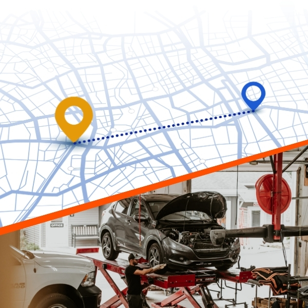 A map highlighting the top-rated car repair shops across the USA with location markers